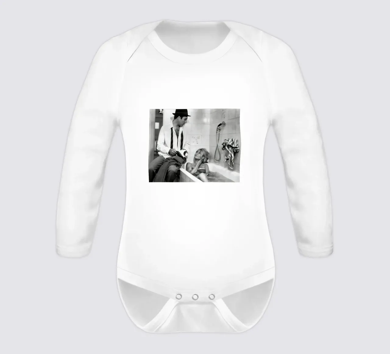 Brigitte Bardot & Michel Piccoli 1963 long-sleeve baby romper by hite Shop
