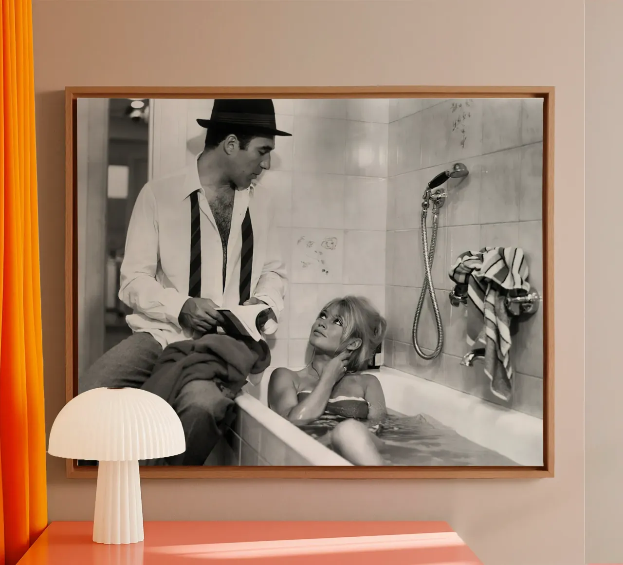 Brigitte Bardot & Michel Piccoli 1963 tela da hite Shop