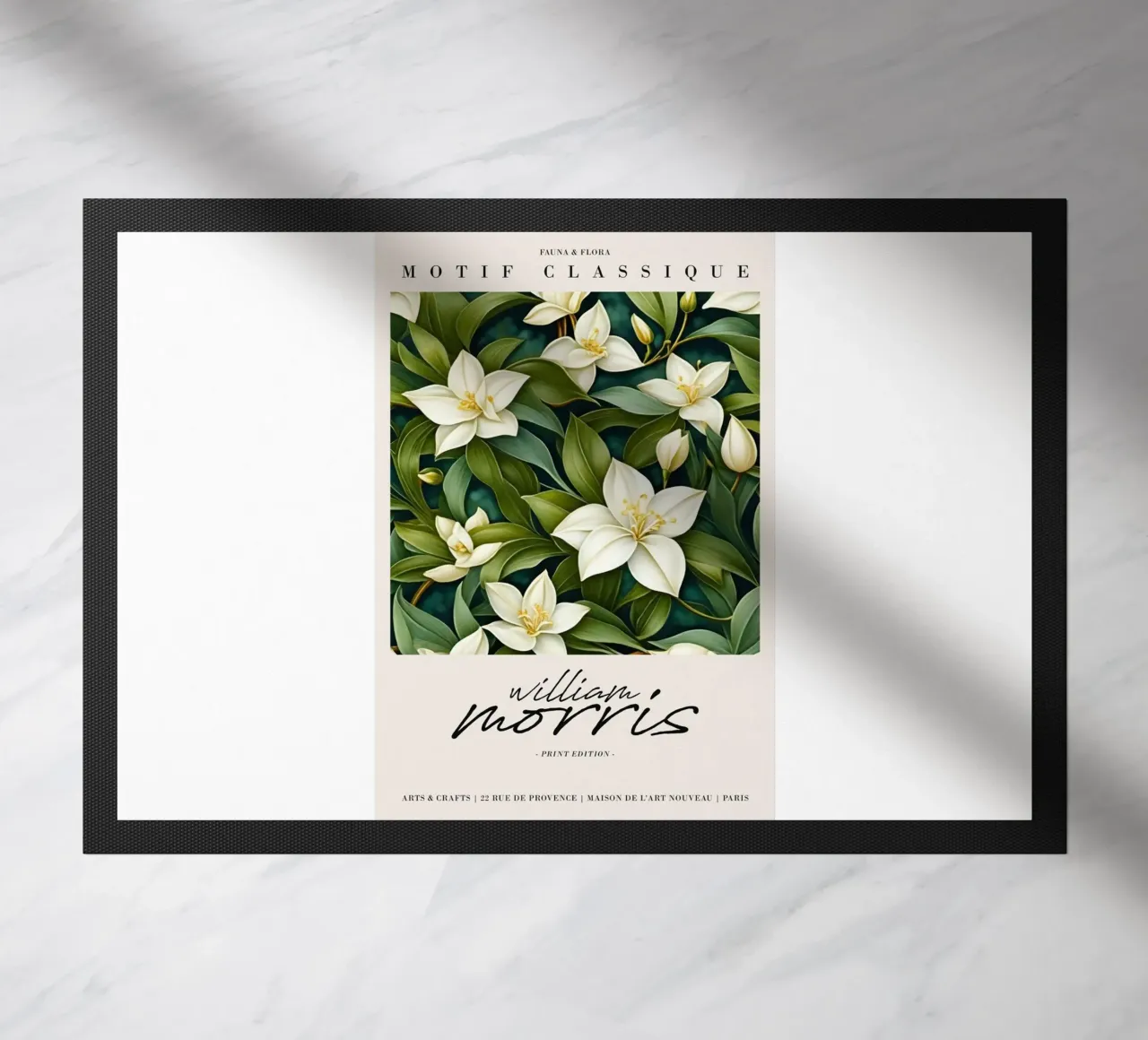 witte bloemen natuurlijke schoonheid william morris deurmat van komo store
