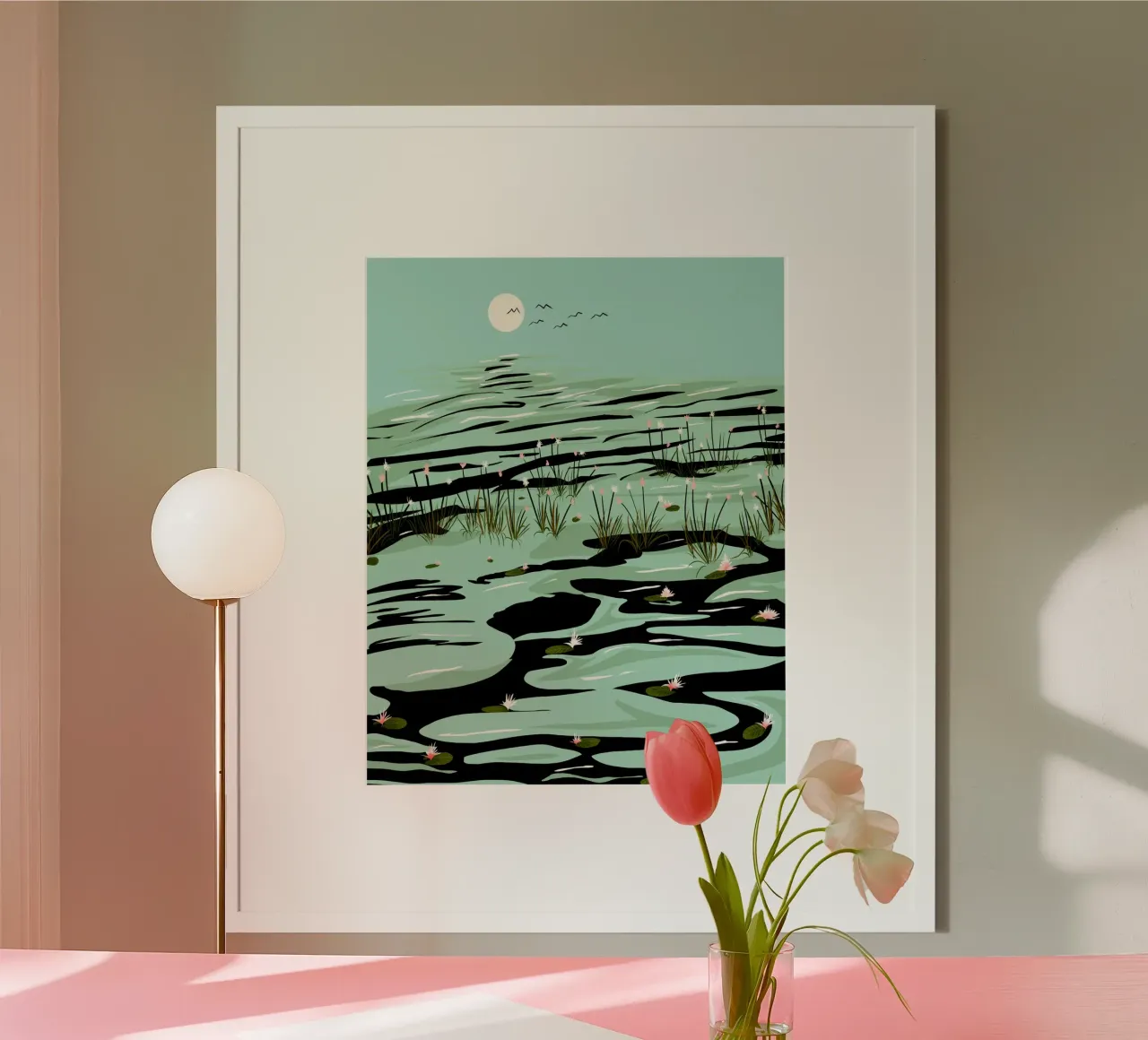 Il lago dei sogni poster con telaio in plastica da 83oranges
