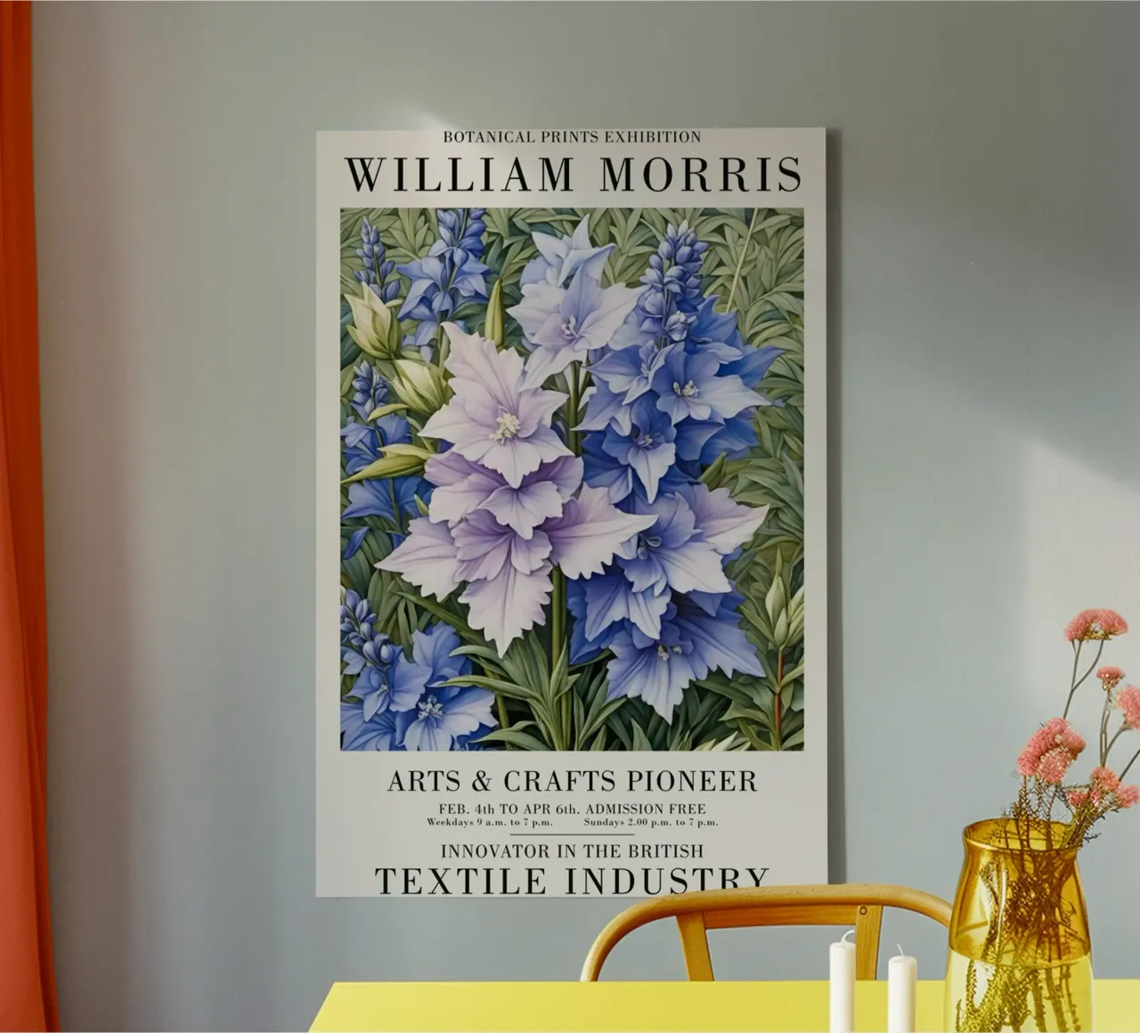 klokjes artistieke weergave william morris canvas met Baklijst van komo store