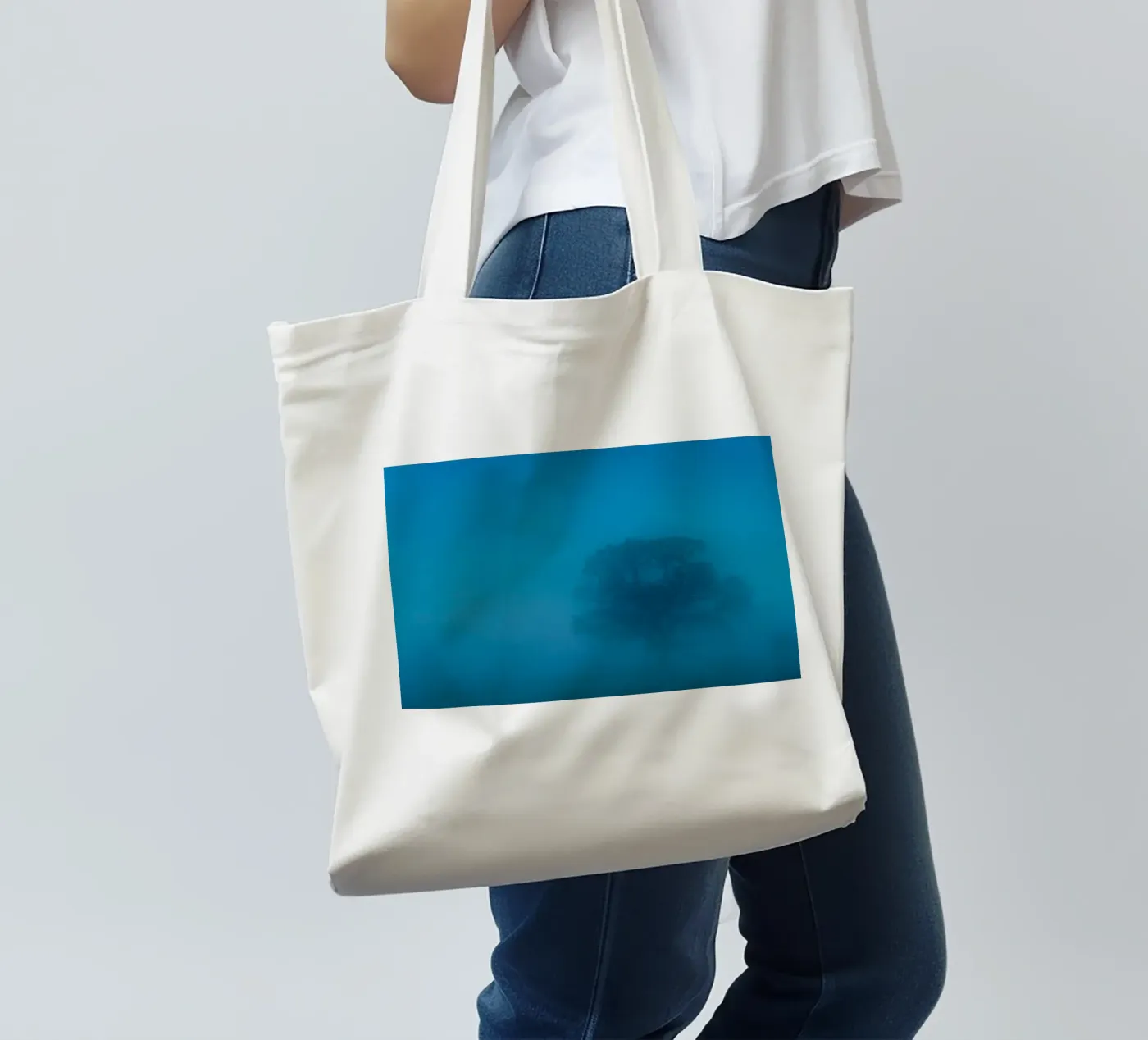 mist tree tote bag by Bleu