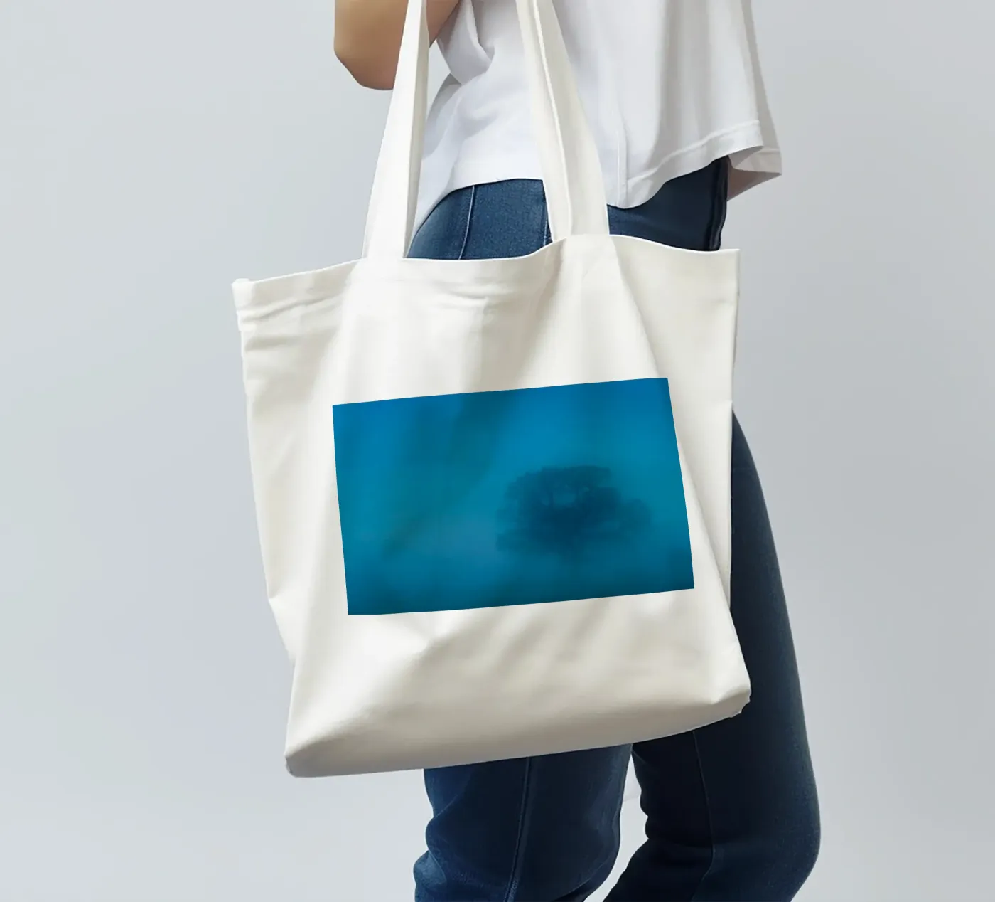 mist tree tote bag by Bleu