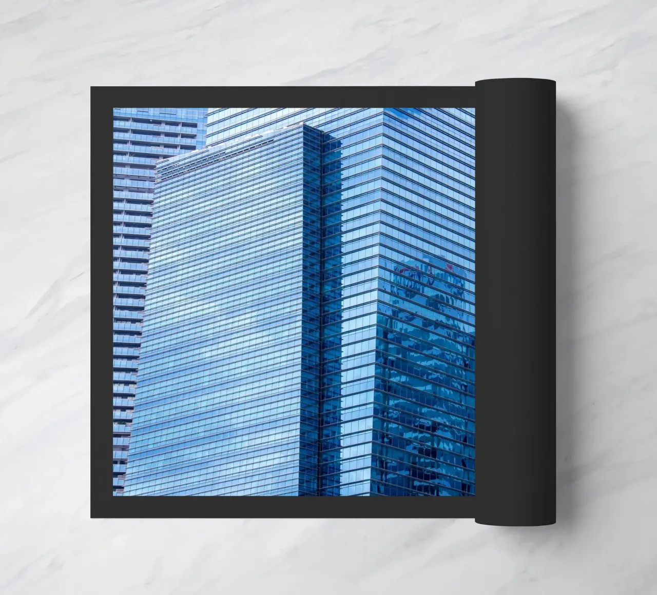 skyscraper grass doormat by Bleu