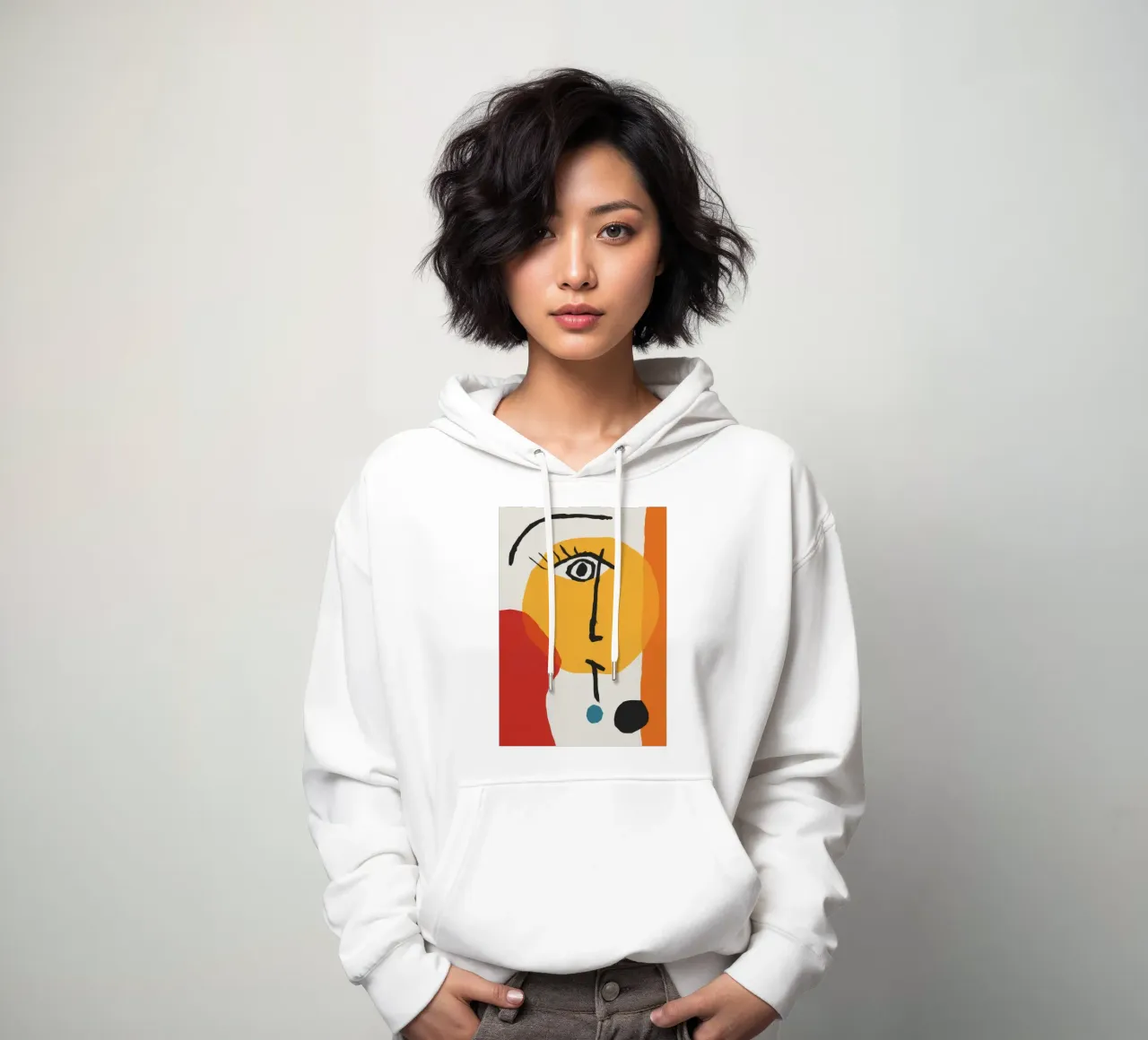 Atrevimiento Cubist Visage sudadera con capucha de Terra Tone