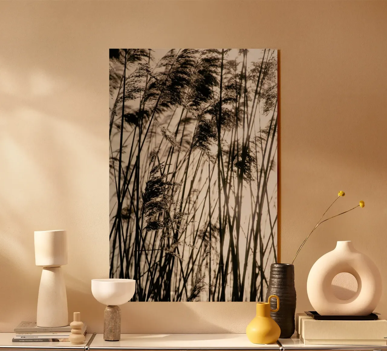 Grasses In The Golden Sunset acrylic glass by Studio Nahili