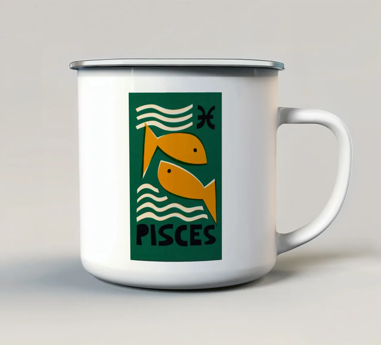 Zodiaco Pesci tazza in smalto da Fox & Velvet