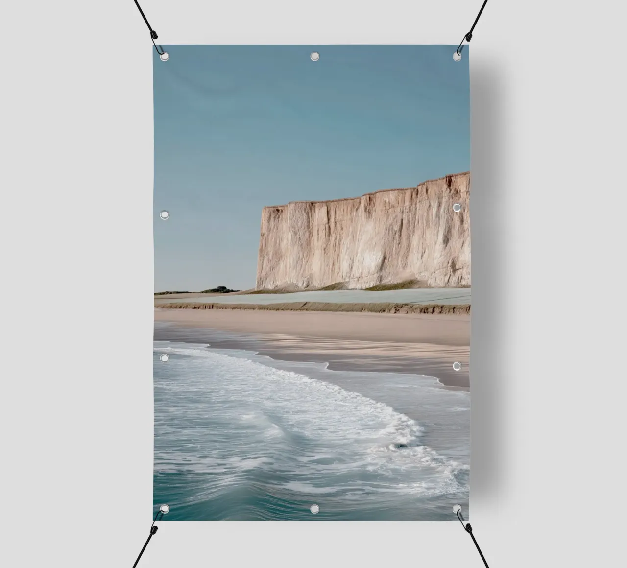 Paesaggio delle scogliere e della spiaggia telo in pvc da Indigo Tides Art