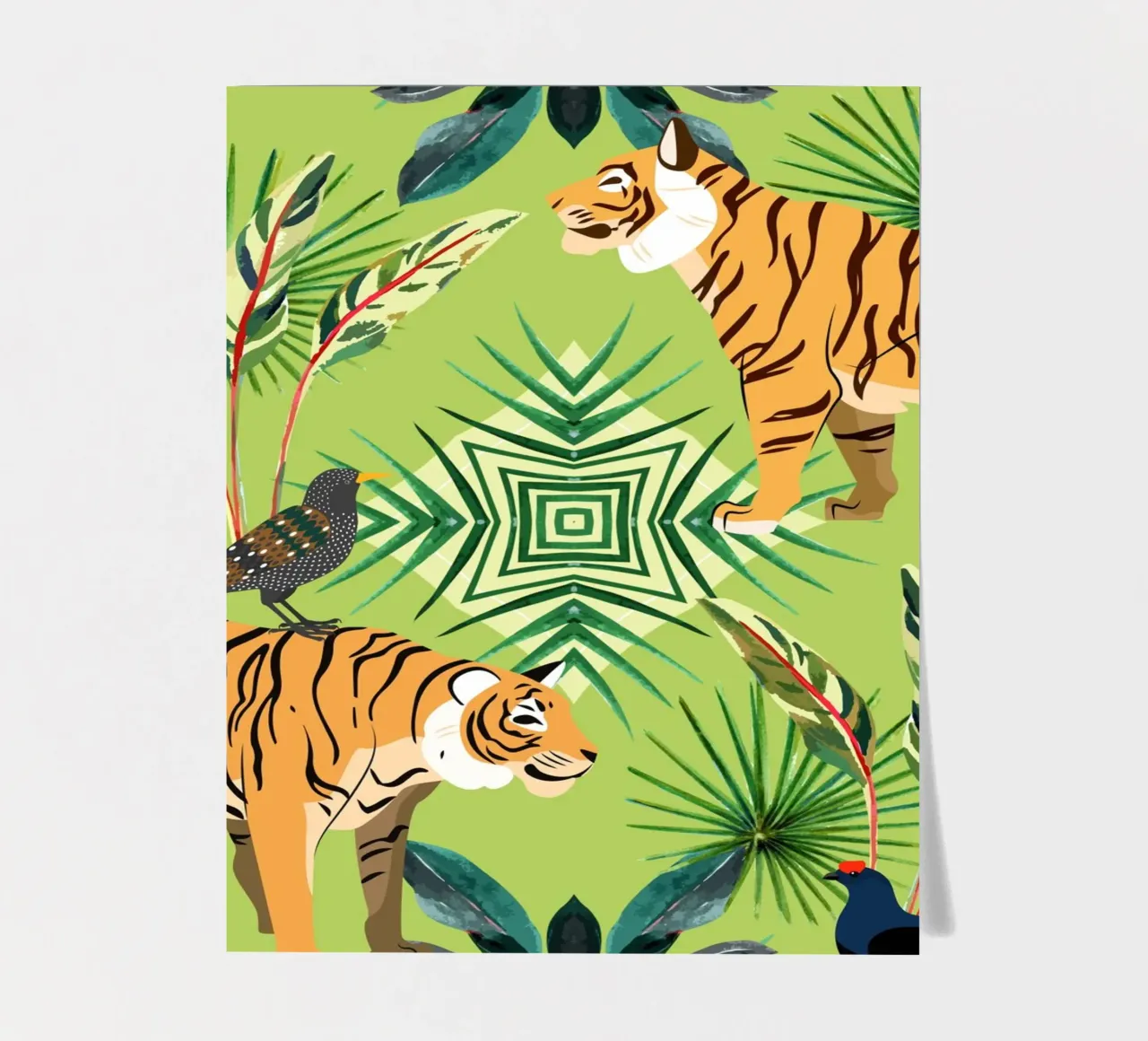 Dschungel Liebe | Tiger & Tauben Stickerbogen von 83oranges
