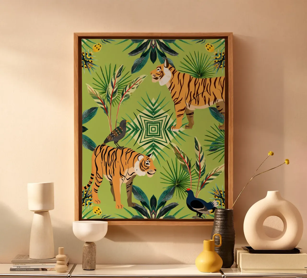 Jungle Love | Tigres y palomas lienzo de 83oranges