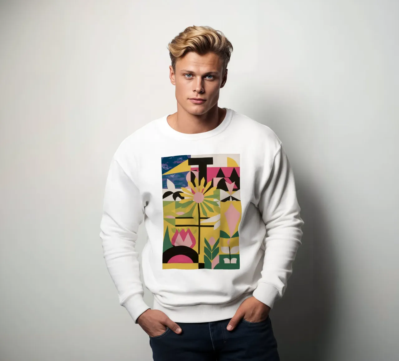 Tótem floral fragmentado sudadera de Terra Tone
