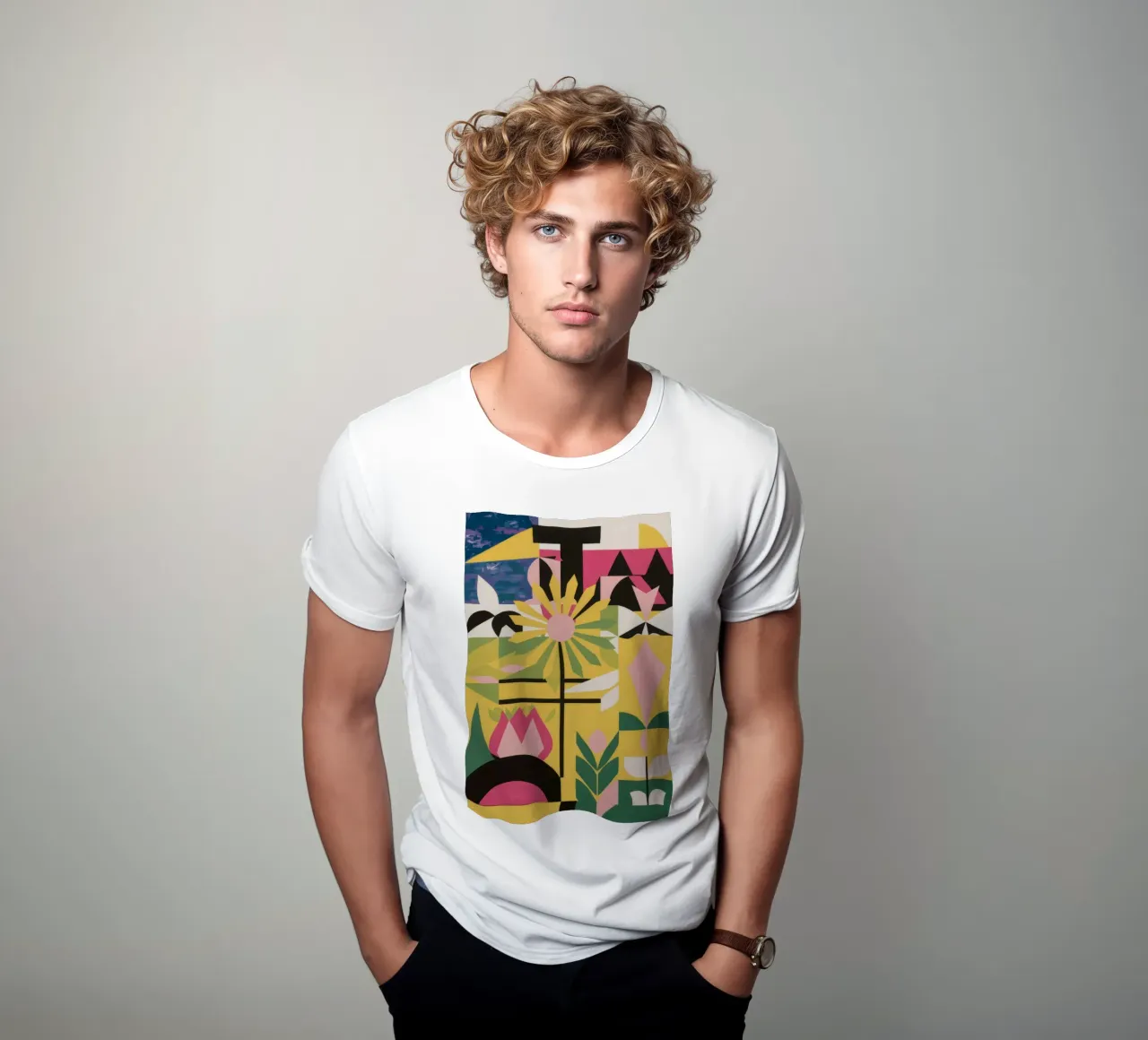 Fragmentiertes Blumentotem T-Shirt von Terra Tone