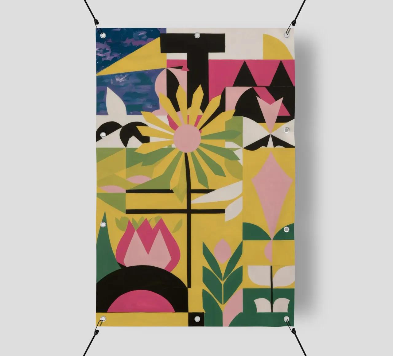 Totem floreale frammentato telo in pvc da Terra Tone