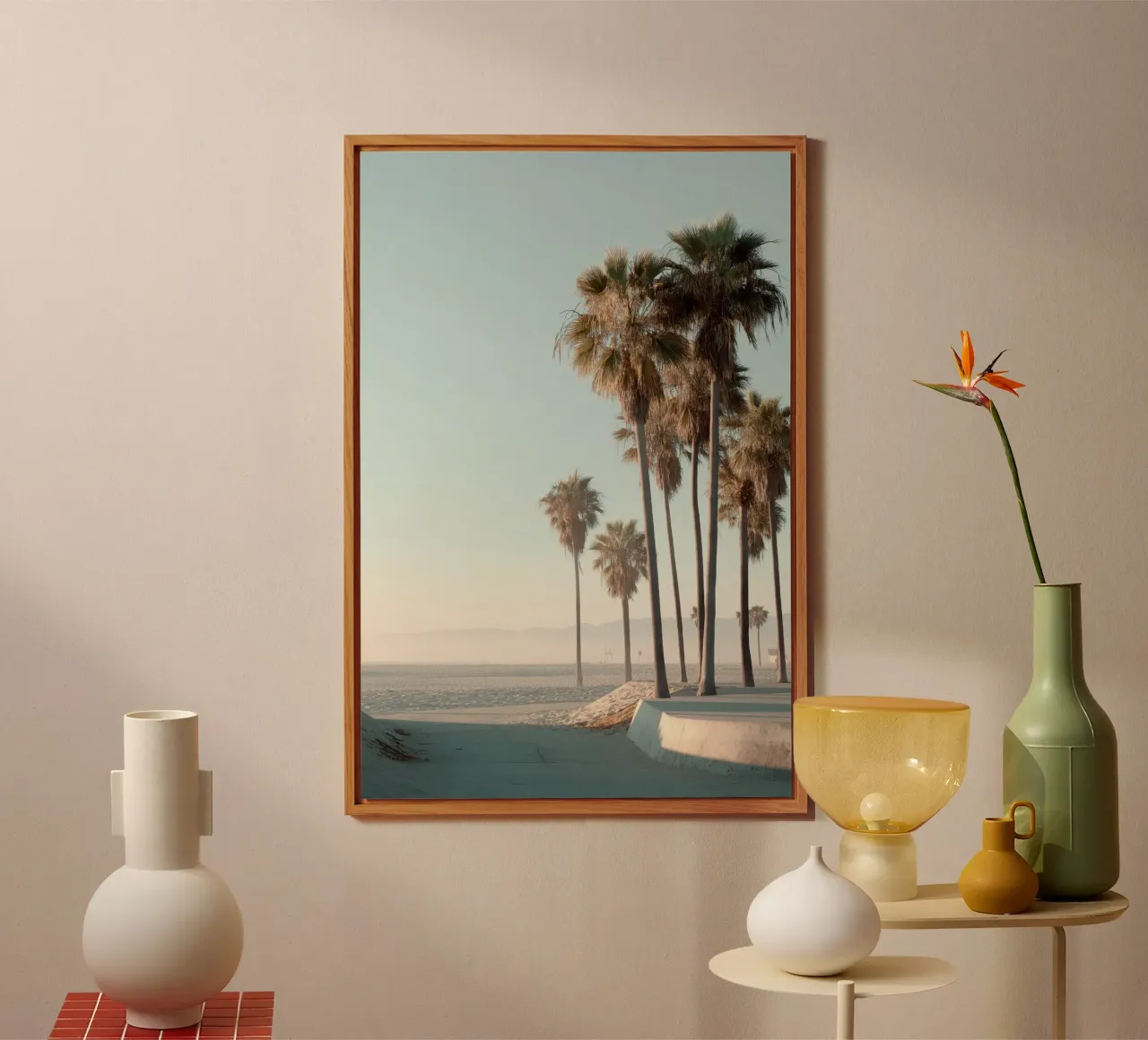 Golden Hour Palm Trees on a Coastal Beach forex plate by Indigo Tides Art