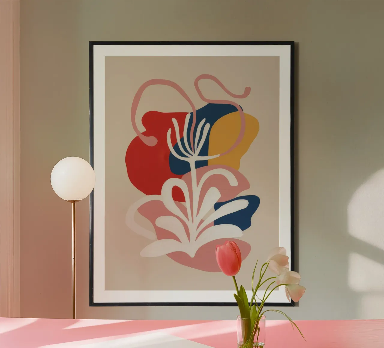 Ätherische Form Garten Poster mit Aluminium Rahmen von Terra Tone