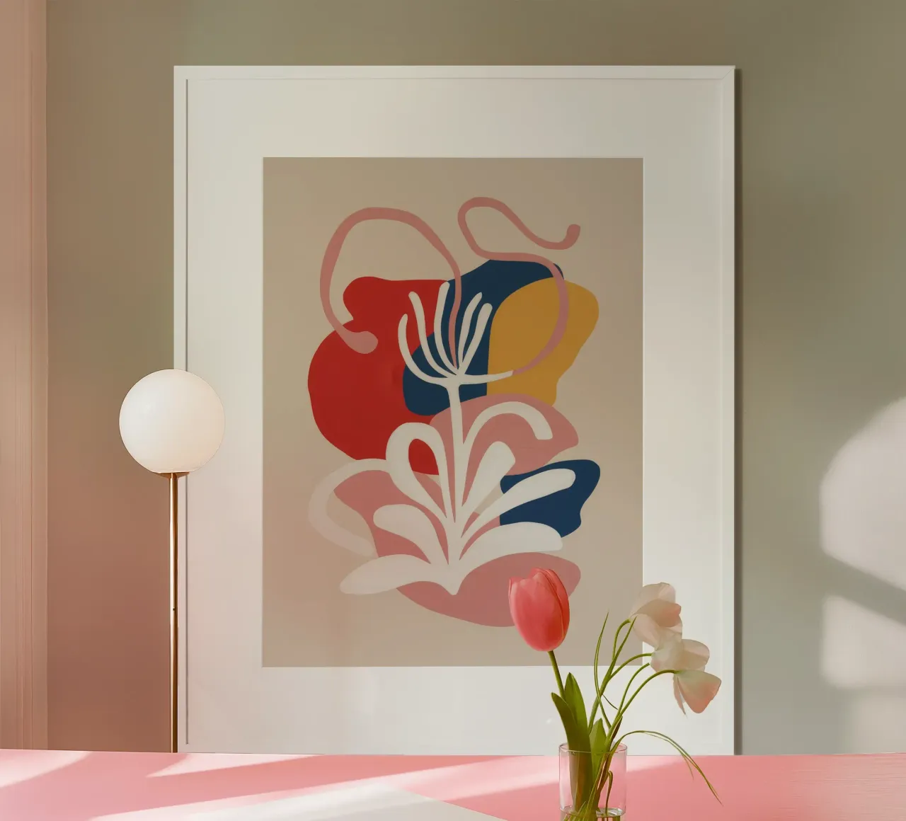 Ätherische Form Garten Poster mit Aluminium Rahmen von Terra Tone