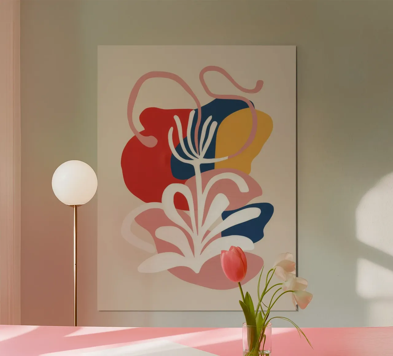 Ätherische Form Garten Poster mit Aluminium Rahmen von Terra Tone