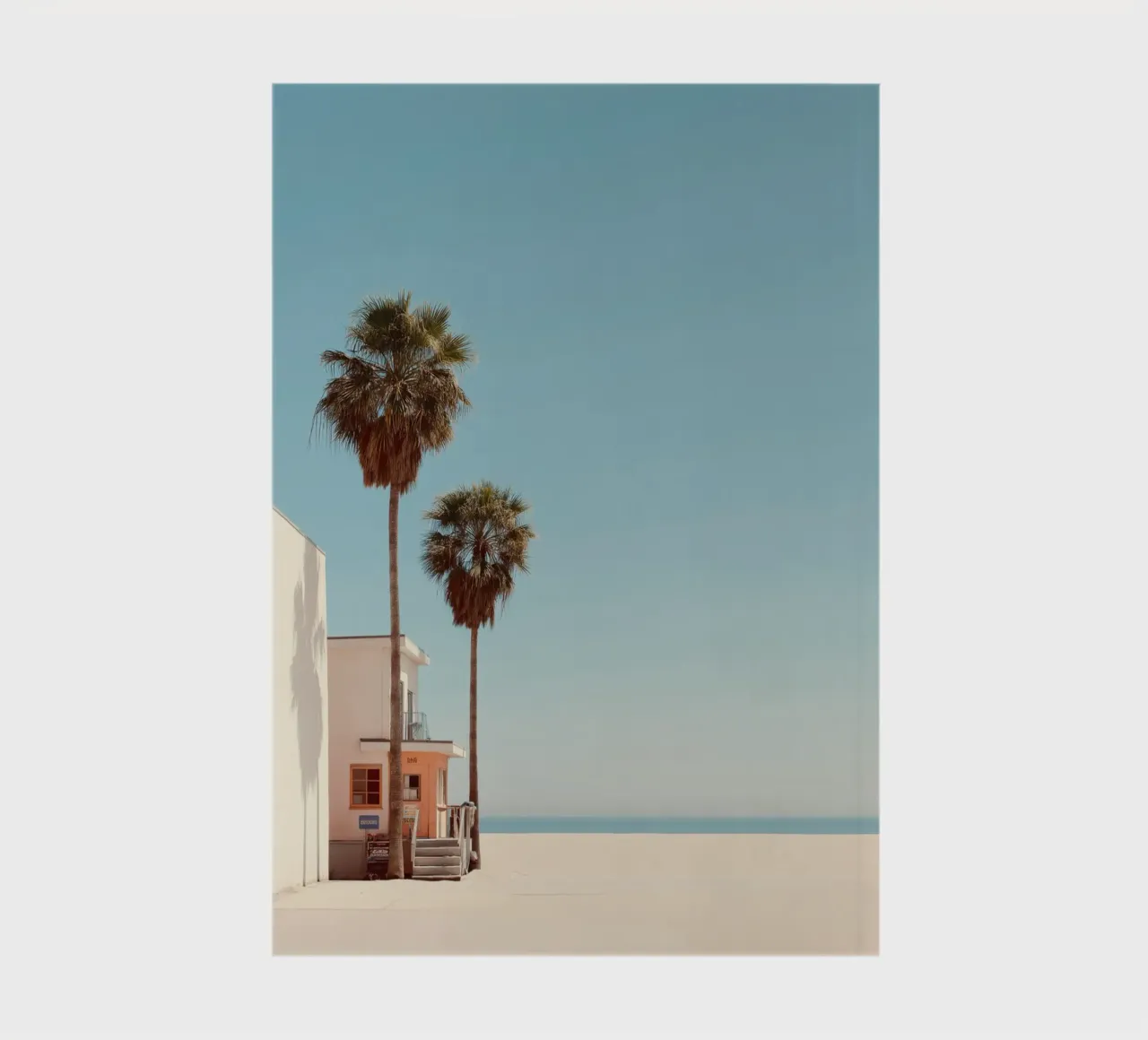 Minimalist Beach Scene with Palm Trees notebook by Indigo Tides Art