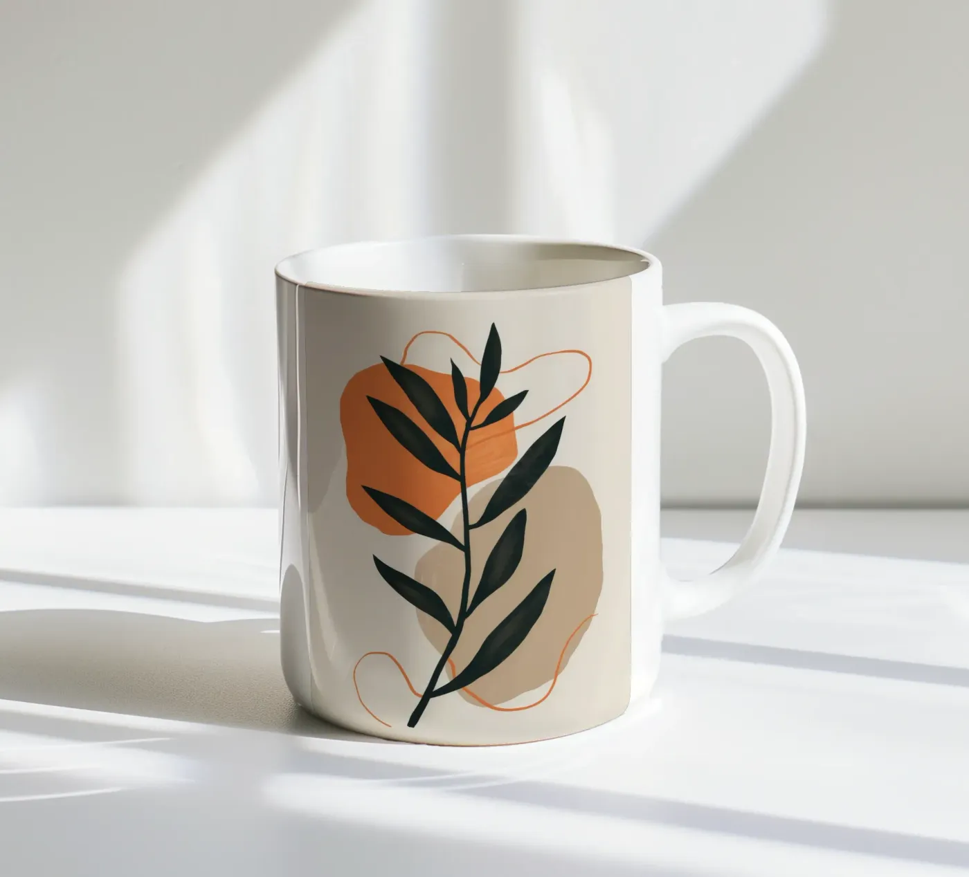 Bohemian Leaf Study ceramic mug by Terra Tone