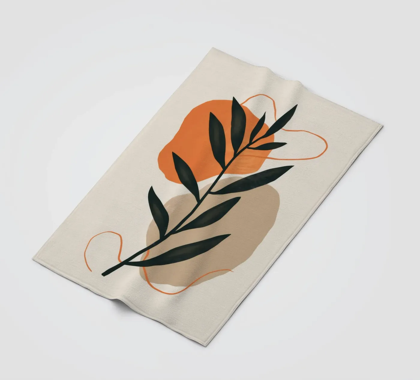 Bohemian Leaf Study fleece blanket by Terra Tone