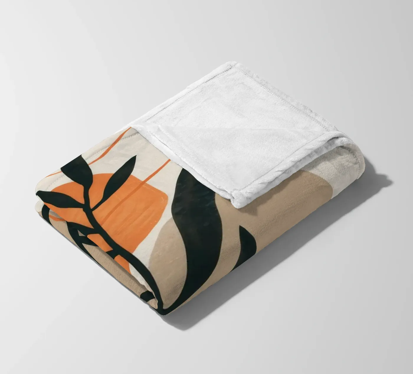 Bohemian Leaf Study fleece blanket by Terra Tone
