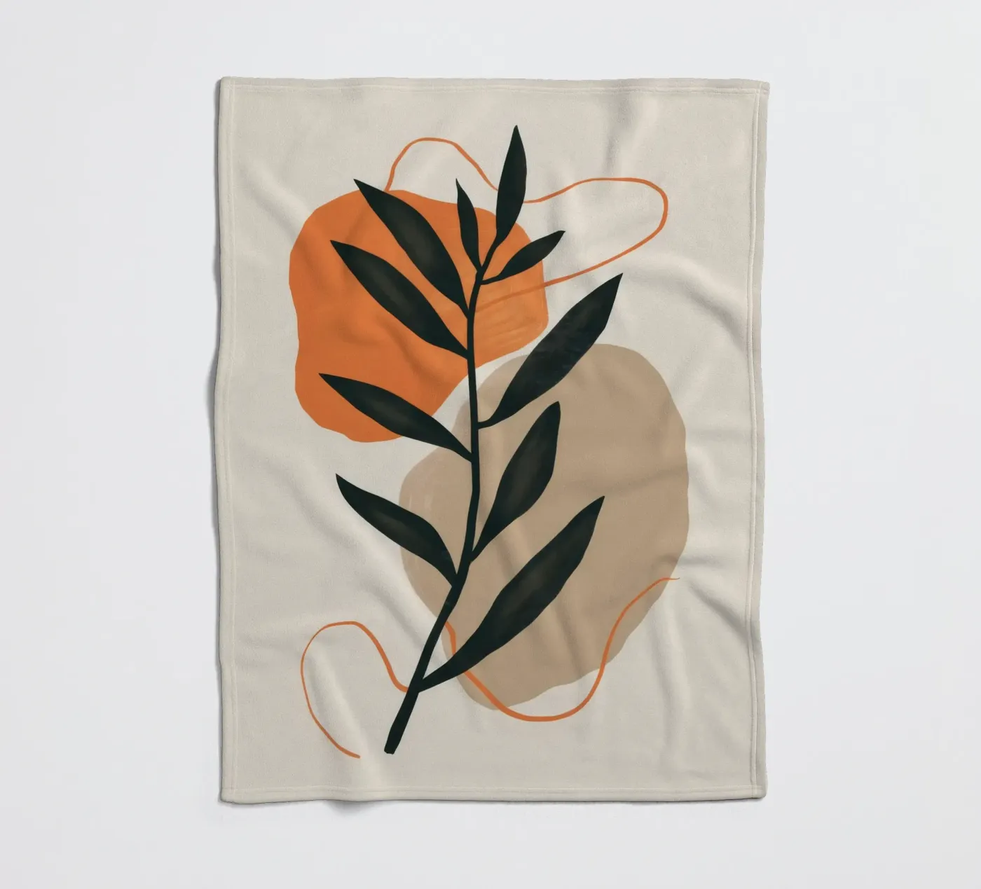 Bohemian Leaf Study fleece blanket by Terra Tone