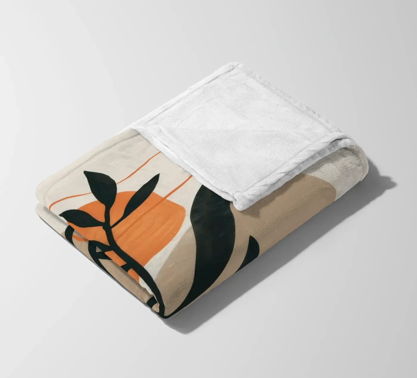 Bohemian Leaf Study fleece blanket by Terra Tone