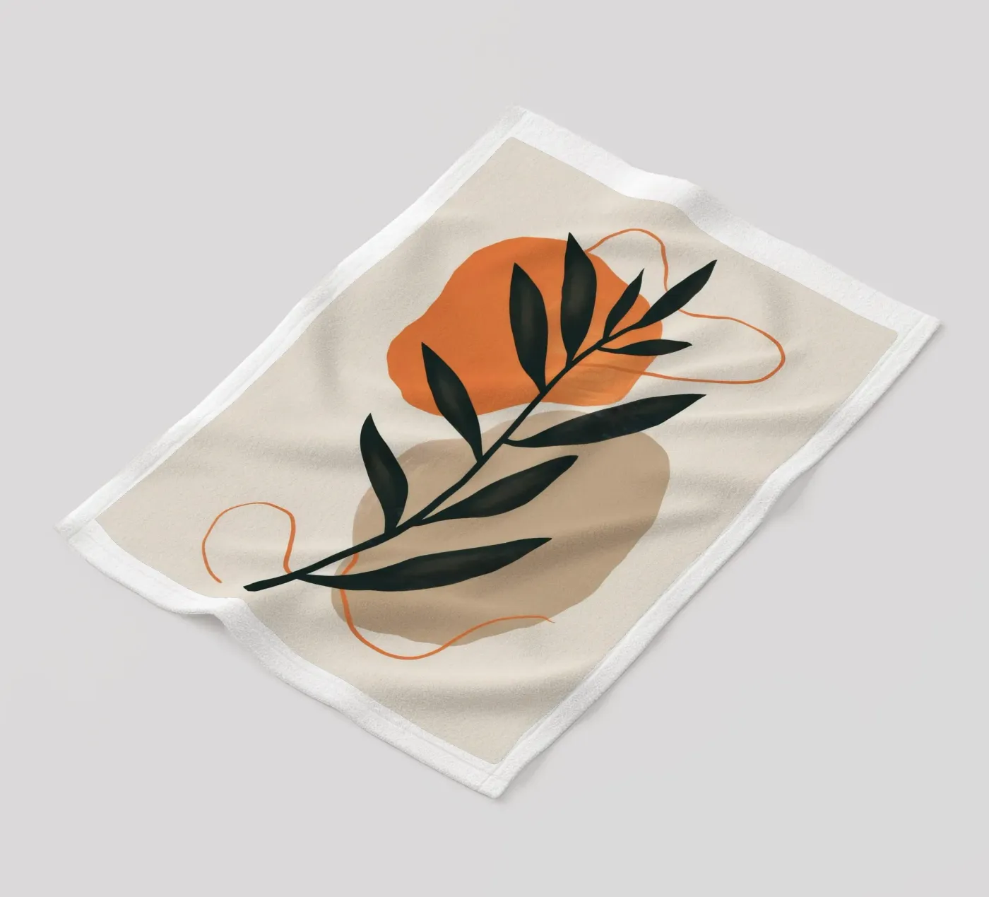 Bohemian Leaf Study fleece blanket by Terra Tone