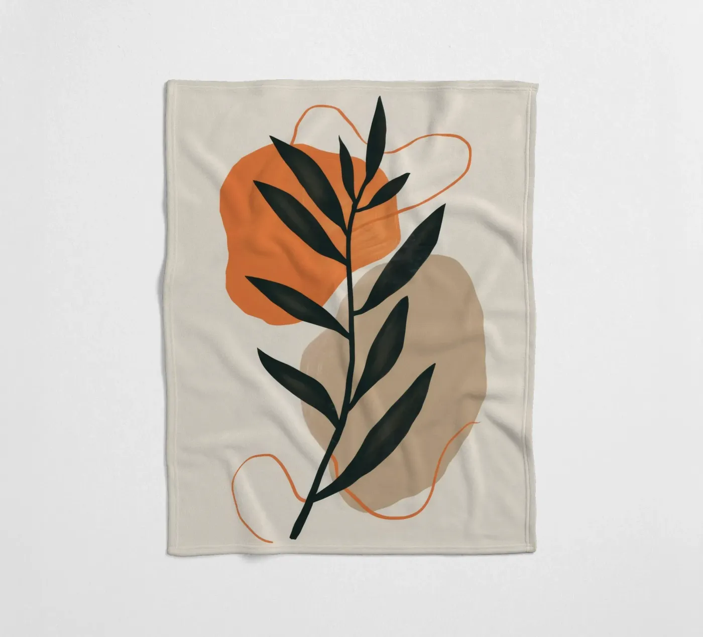 Bohemian Leaf Study fleece blanket by Terra Tone