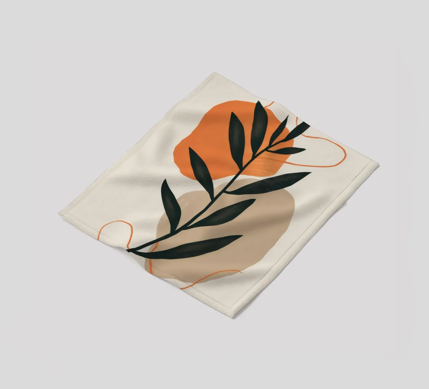 Bohemian Leaf Study fleece blanket by Terra Tone
