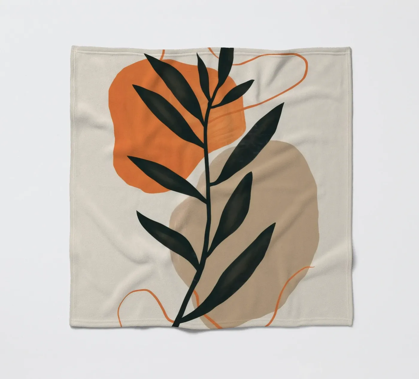 Bohemian Leaf Study fleece blanket by Terra Tone