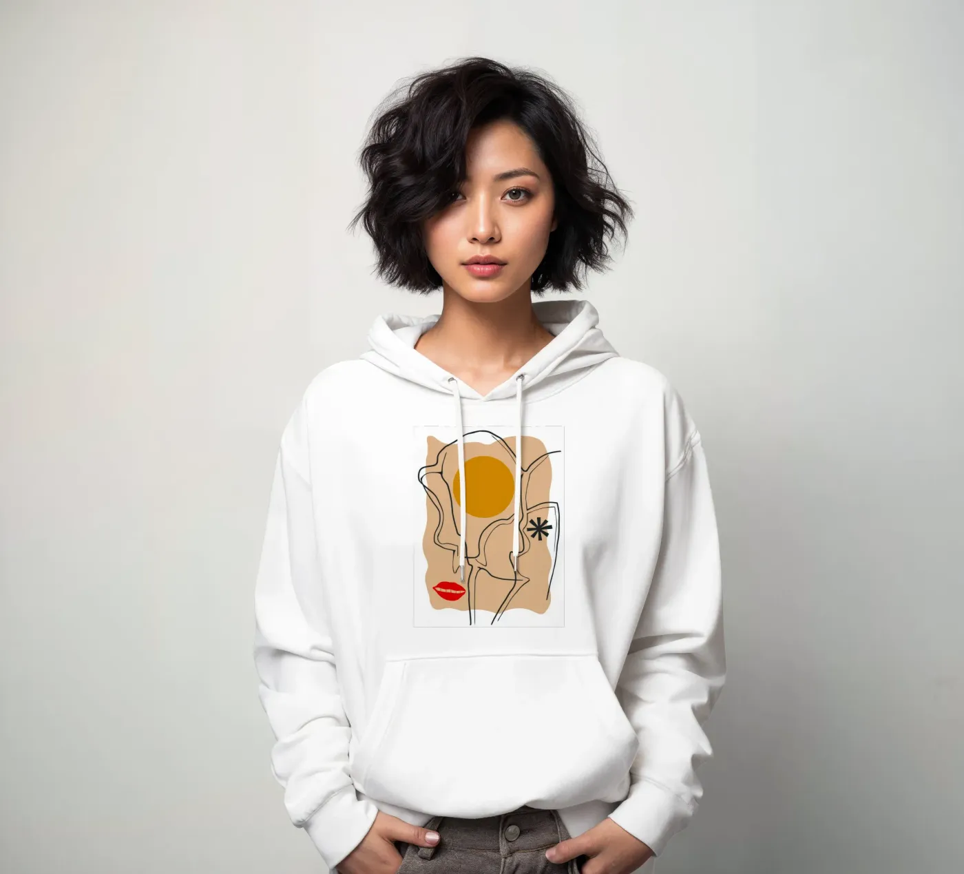 Linear Face Expression hoodie by Terra Tone