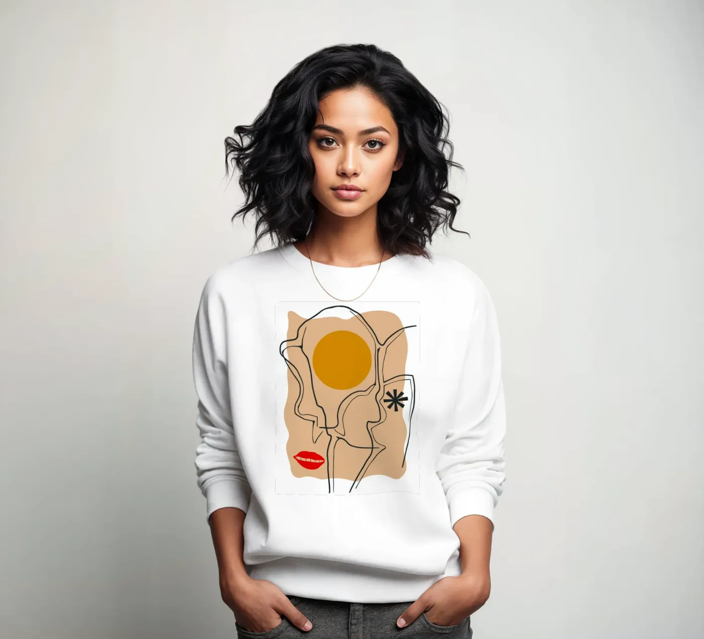 Linear Face Expression sweatshirt by Terra Tone