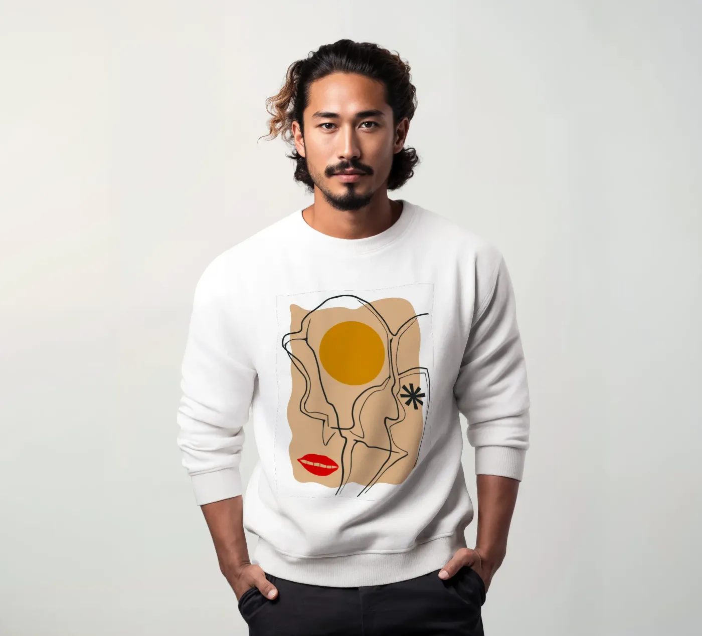 Linear Face Expression sweatshirt by Terra Tone