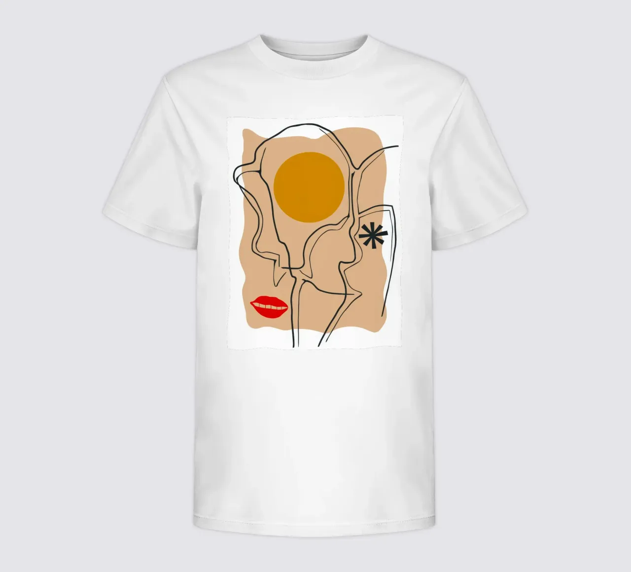 Lineaire gezichtsuitdrukking kinder t-shirt van Terra Tone