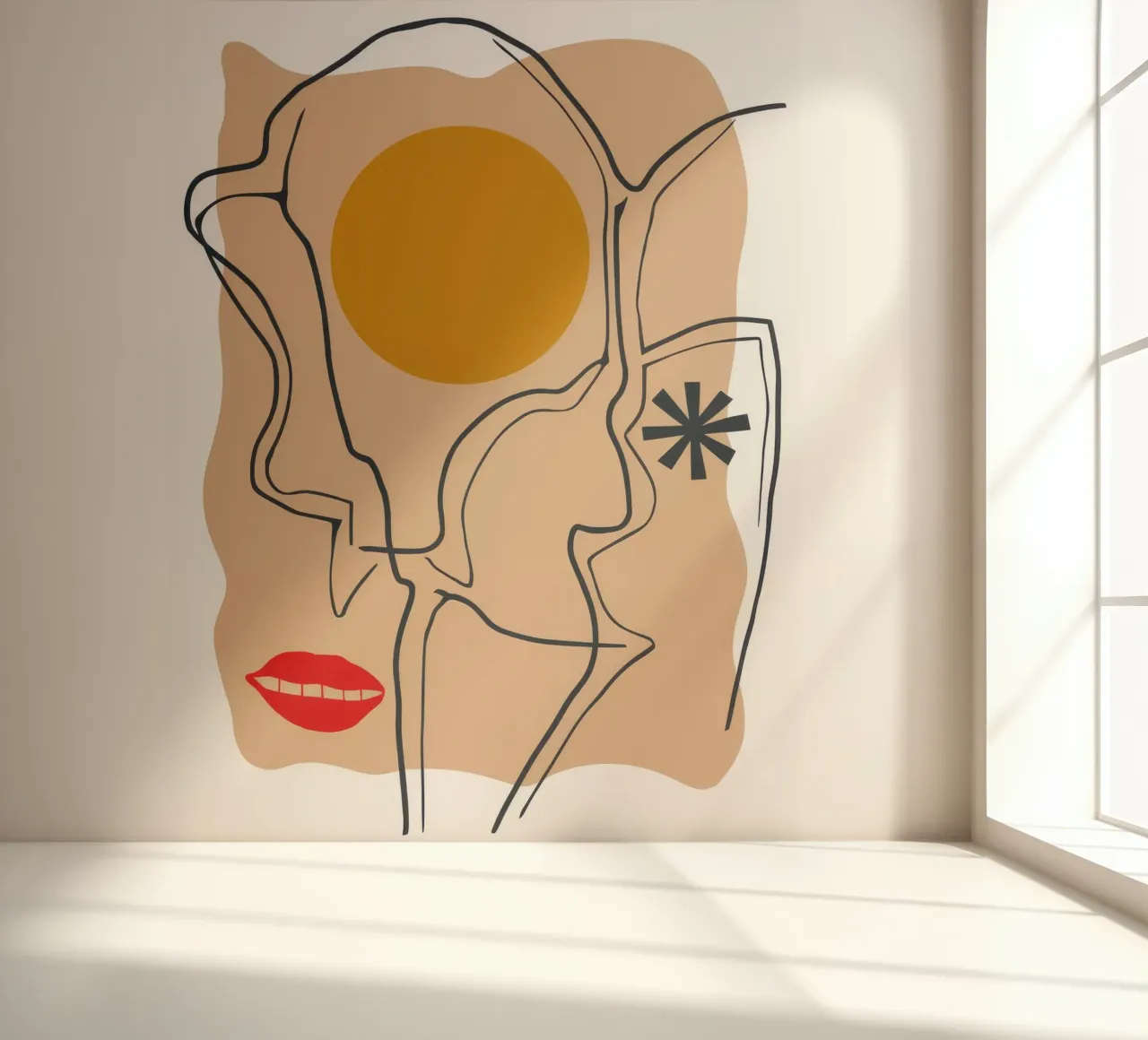 Linear Face Expression fotobehang van Terra Tone