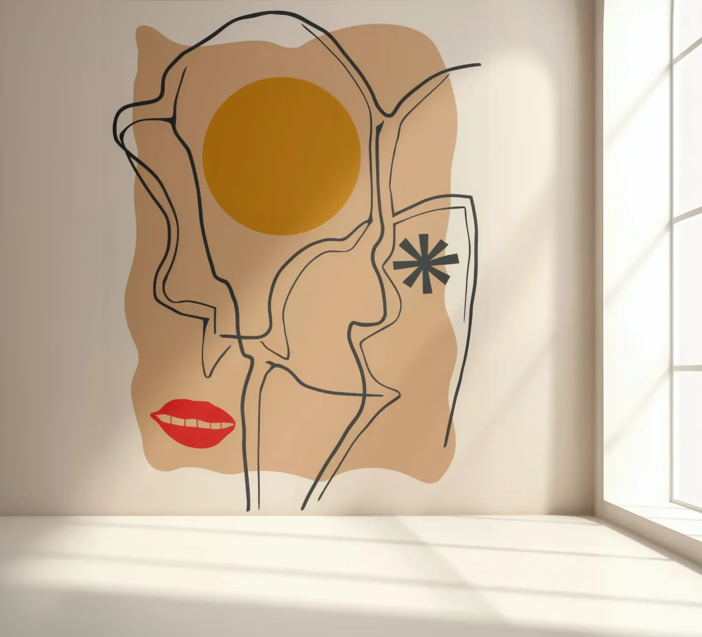 Linear Face Expression fotobehang van Terra Tone