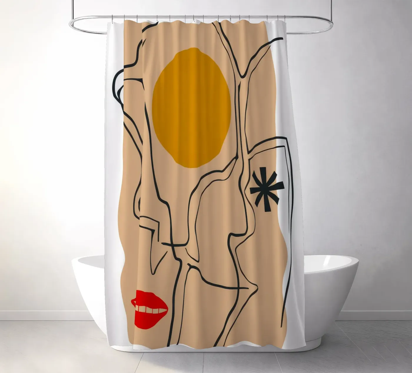 Expression linéaire du visage rideau de douche de Terra Tone