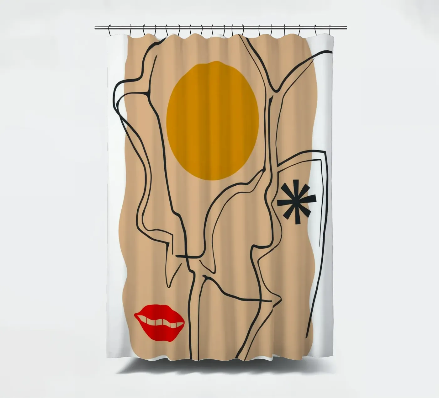 Expression linéaire du visage rideau de douche de Terra Tone