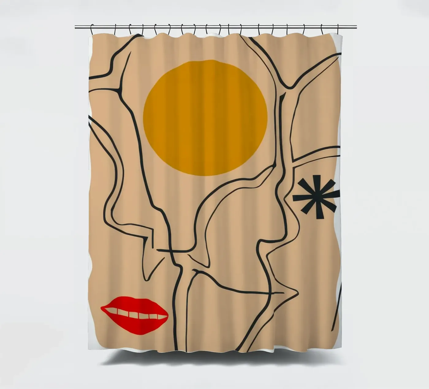 Expression linéaire du visage rideau de douche de Terra Tone