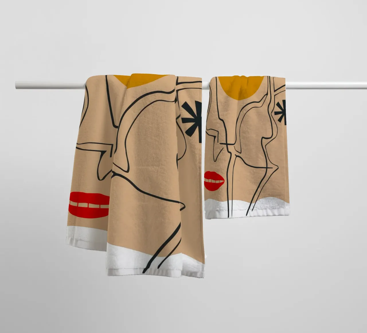 Linear Face Expression towel by Terra Tone