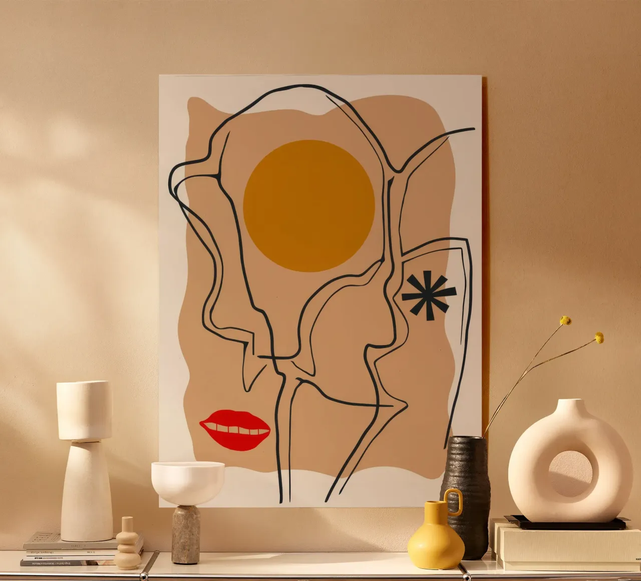 Espressione lineare del volto plexiglass da Terra Tone