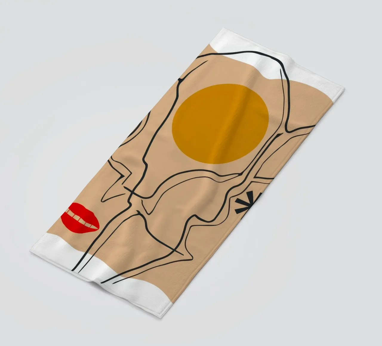 Linear Face Expression beach towel by Terra Tone