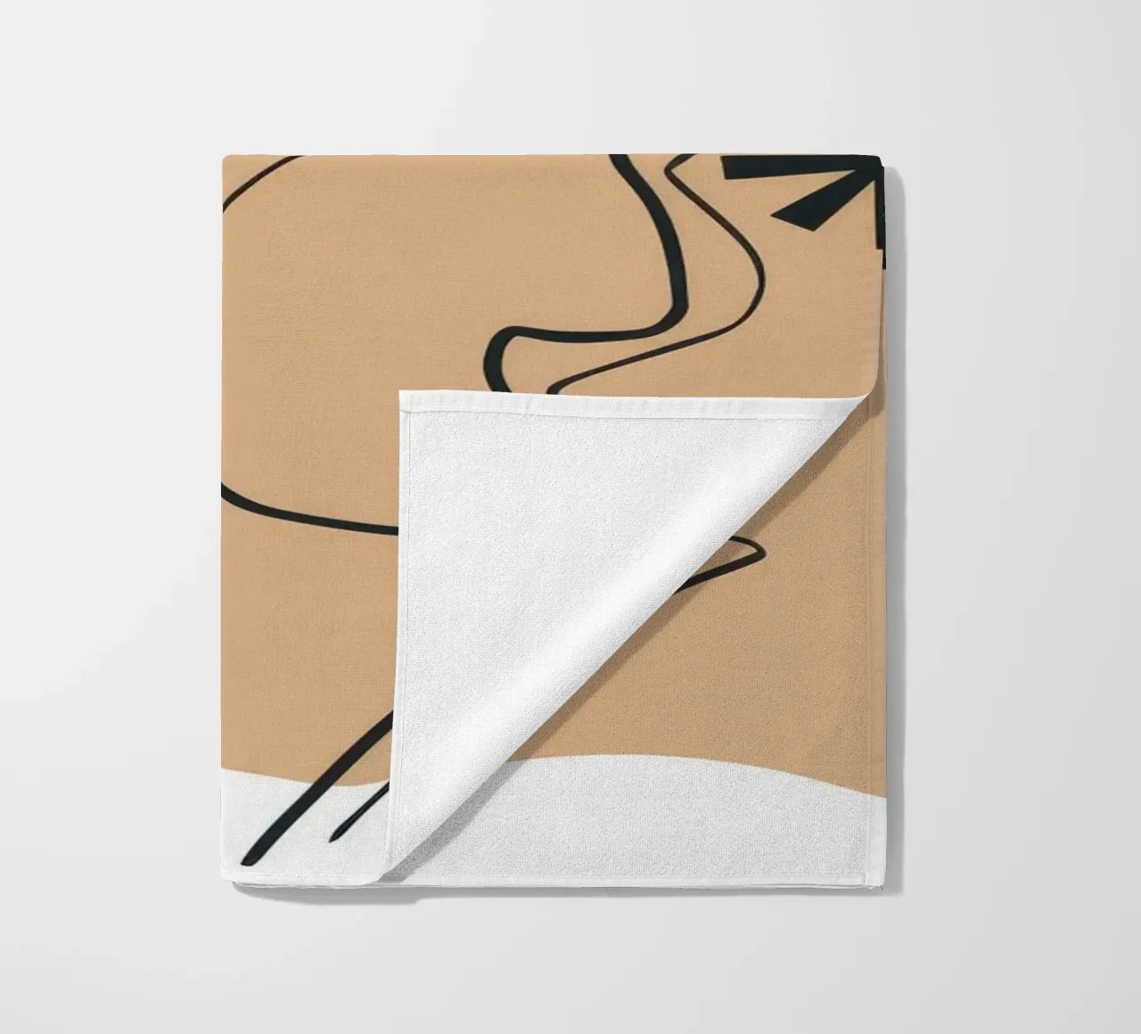 Linear Face Expression beach towel by Terra Tone
