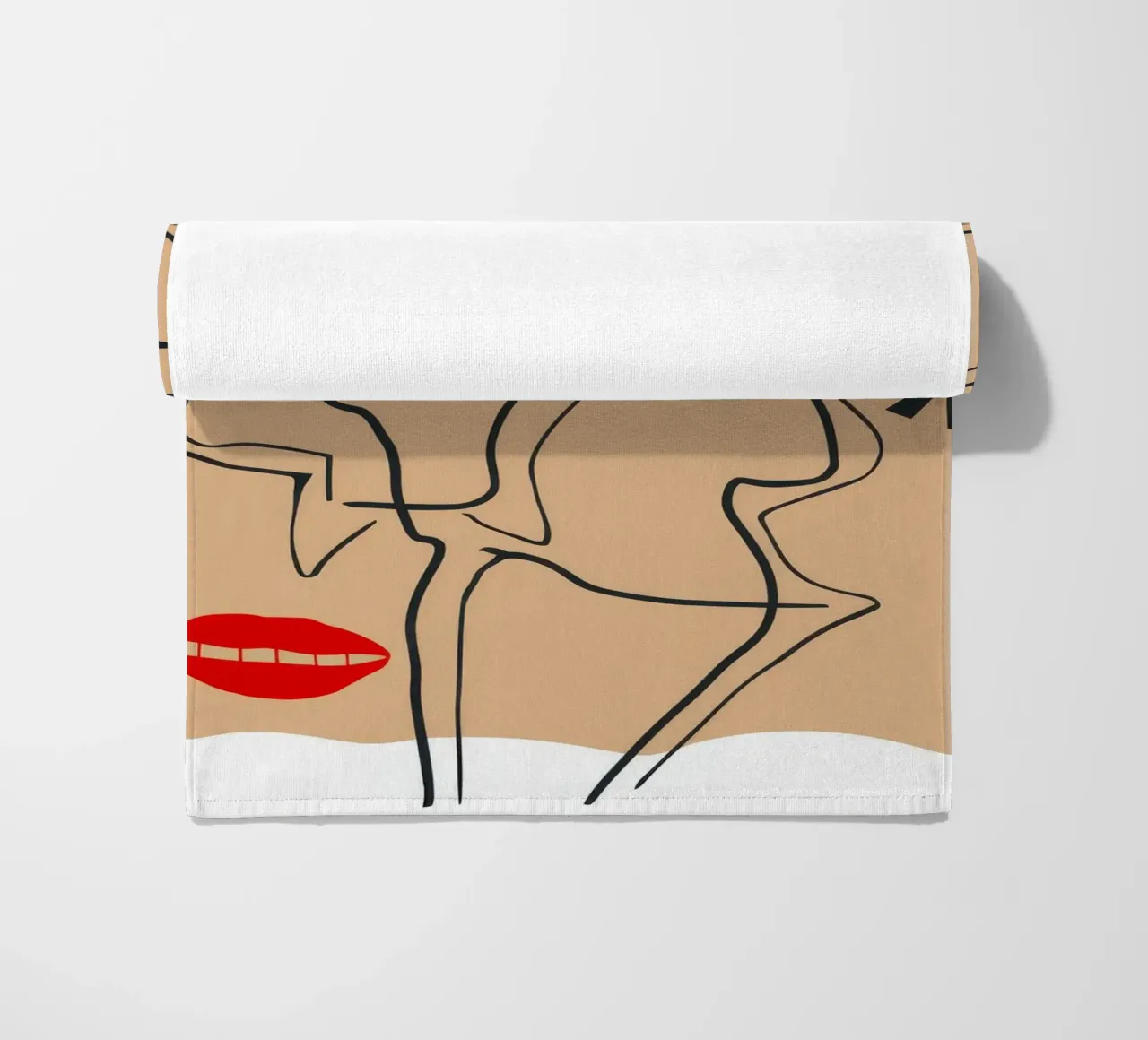 Linear Face Expression beach towel by Terra Tone