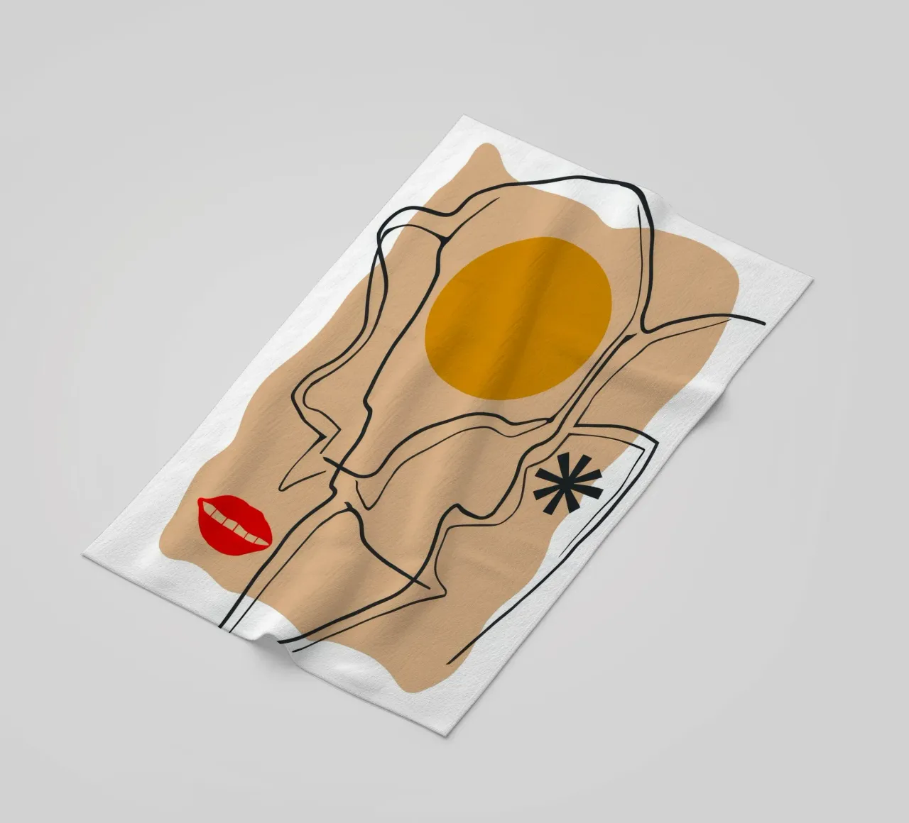 Linear Face Expression beach towel by Terra Tone