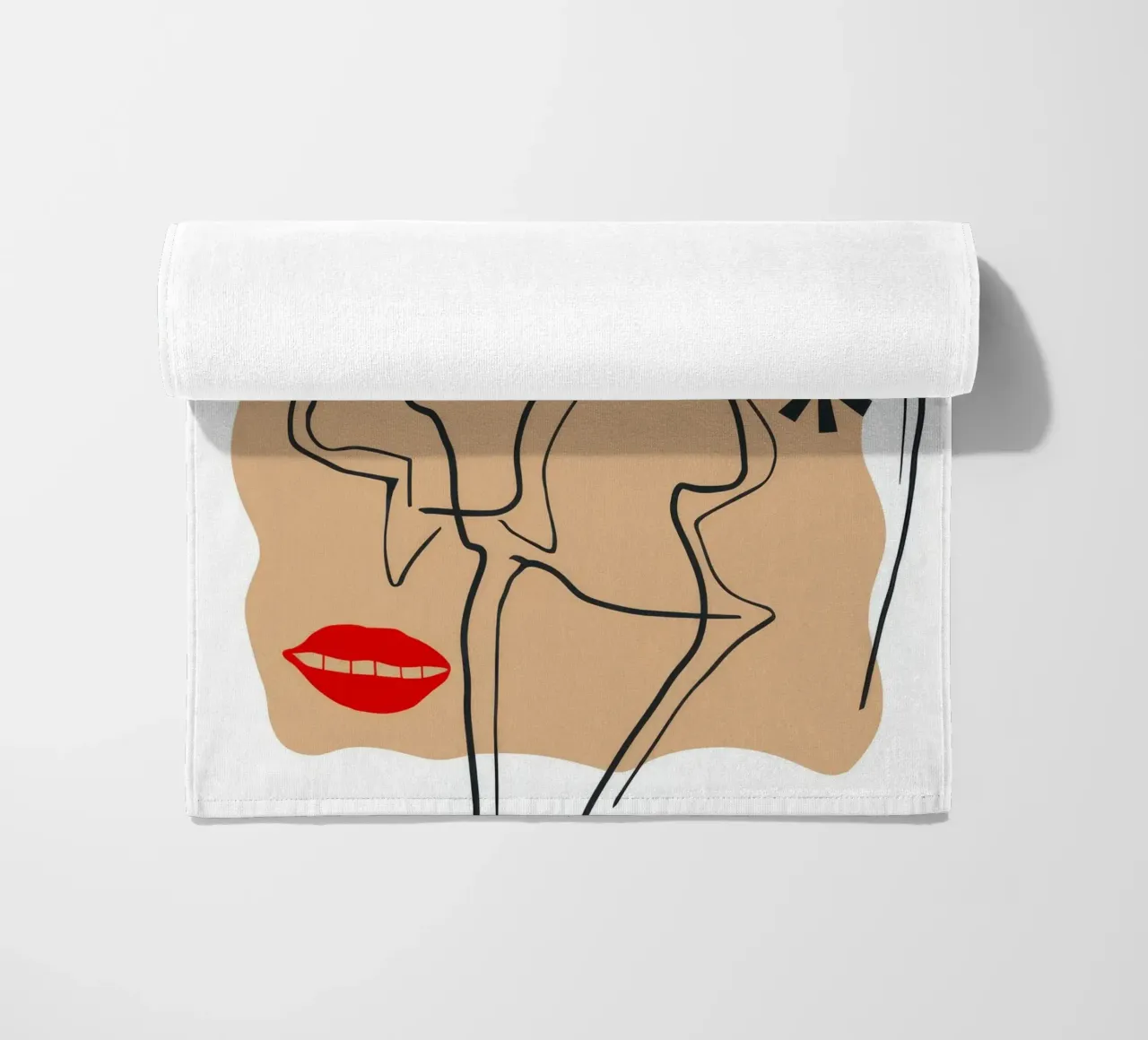 Linear Face Expression beach towel by Terra Tone