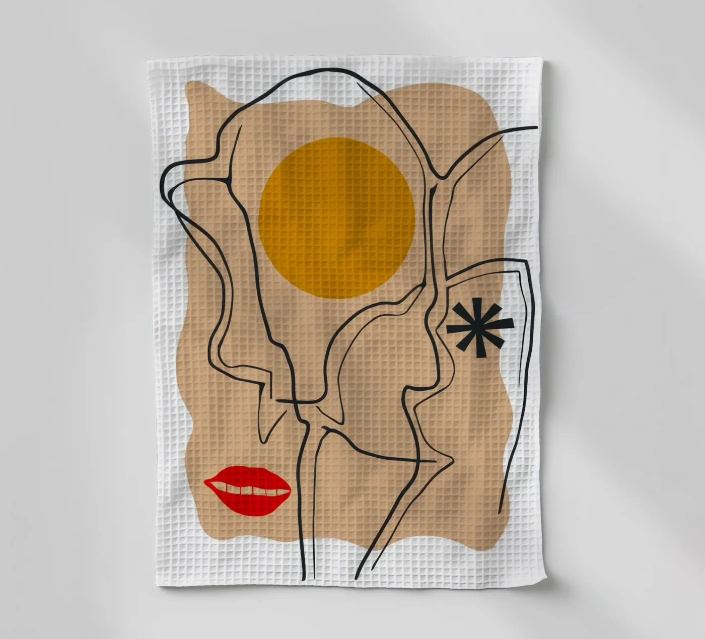 Linearer Gesichtsausdruck Geschirrtuch von Terra Tone