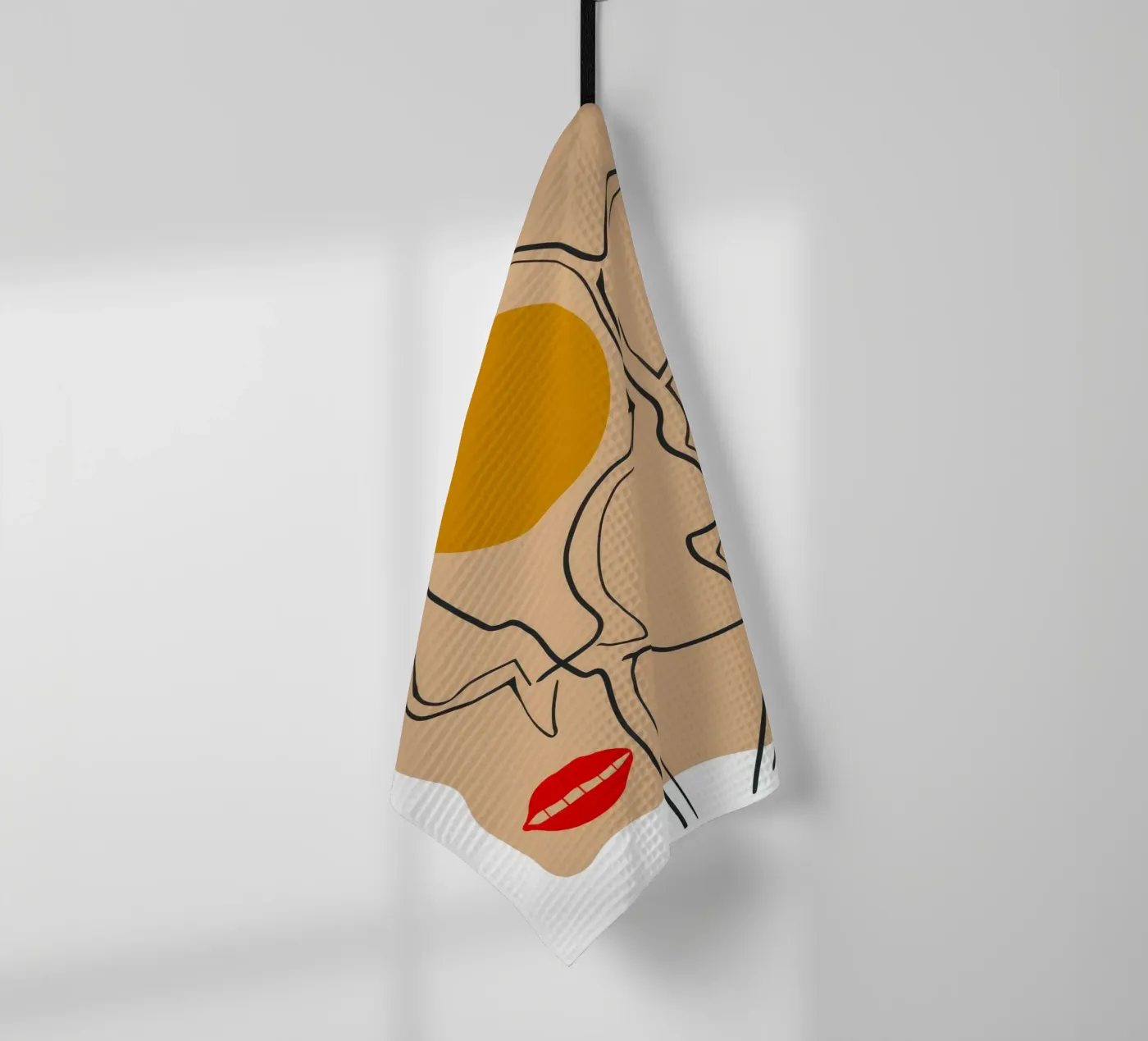 Linearer Gesichtsausdruck Geschirrtuch von Terra Tone