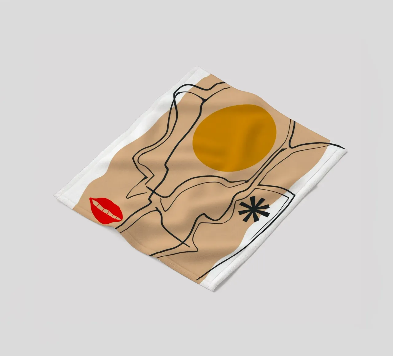 Linear Face Expression fleece blanket by Terra Tone